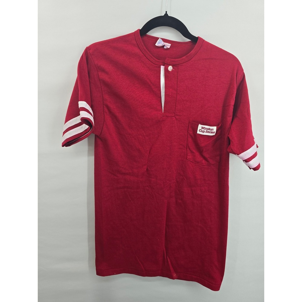 Vintage Winston Cup Series‎ Henley Pocket T-Shirt Red Mens Medium NASCAR Racing